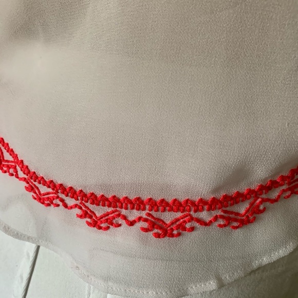 Ecote flowy Aztec embroidered chiffon top S - Picture 11 of 14